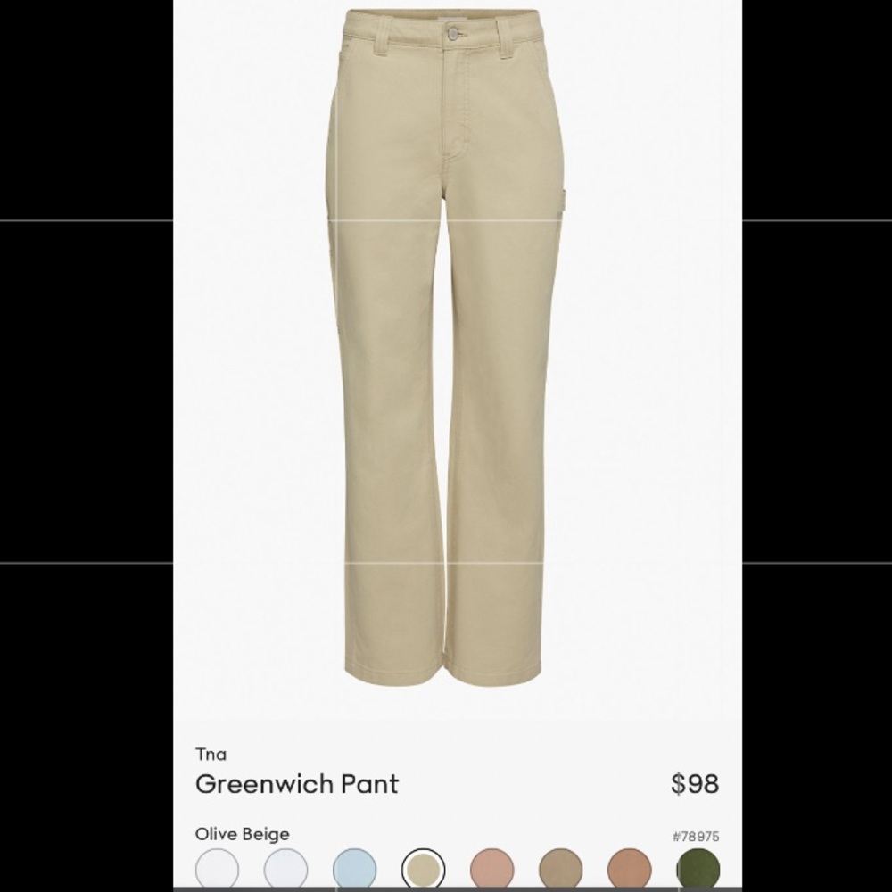 Never worn Aritzia Greenwich Pant